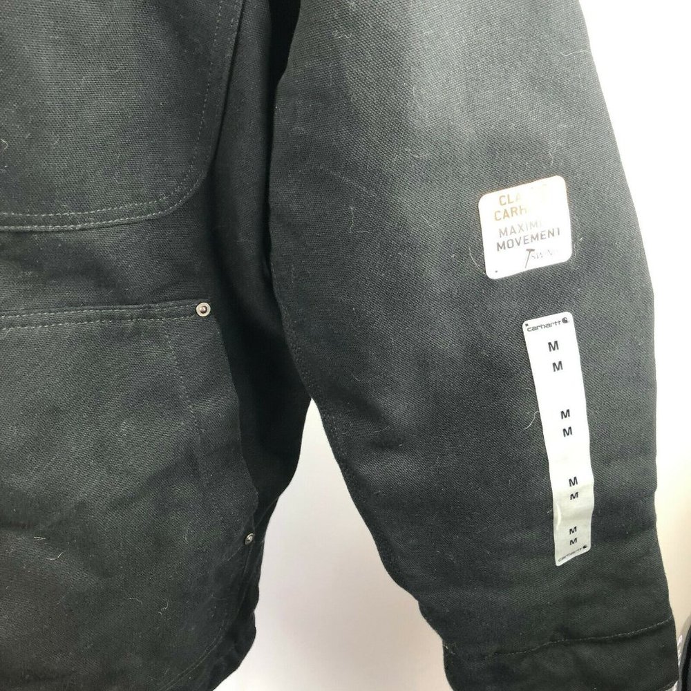 NWT Carhartt Men's Regular Medium Black Cotton Full Swing Chore Coat 102707-001 - Picture 9 of 11